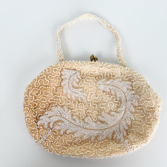 Vintage 50s 60s Beaded Mini Purse European Wedding Bride Formal Event Fancy Cute - Picture 2 of 9